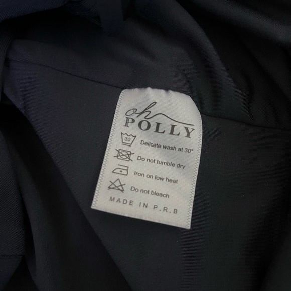 Oh Polly Get Down Tonight Ruche Bardot Mini Dress in Midnight Blue, Size 0. - Picture 3 of 6